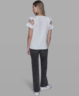 Women's Ruffle-Sleeve Pull-On Top