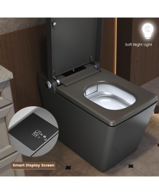 Smart One-Piece Bathroom Fixture With Heated Seat, Auto Flush, Wash, Dryer And Digital Display