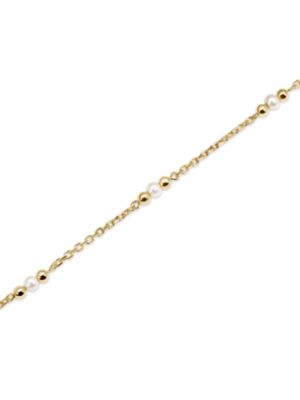 Freshwater Pearl Chain Necklace in 14K Gold, 16 in adj to 18 in, approx. 3.6 grams.