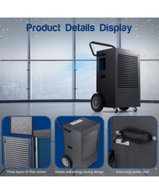 Commercial Dehumidifier 190 Pint,with Drain Pump and Hose,for Basement,Factory,Shopping Malls,Continuous Drainage,Automatic Defrost