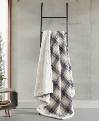 CLOSEOUT! Plaid Cotton Yarn Dye Flannel Reversible Throw, 60" x 50"