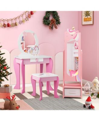 Kids Jewelry Armoire Cabinet with Storage and 2 Tilt Angles