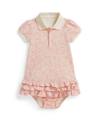 Baby Girls' Short-Sleeve Polo Dress and Bloomer, 2-Piece Set