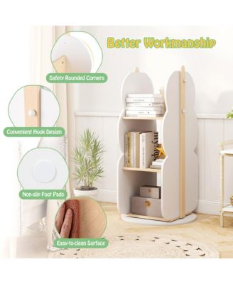 Kid's Rotating Bookshelf w/5 Shelves 360° Rotatable Display Shelf for Kid's Room