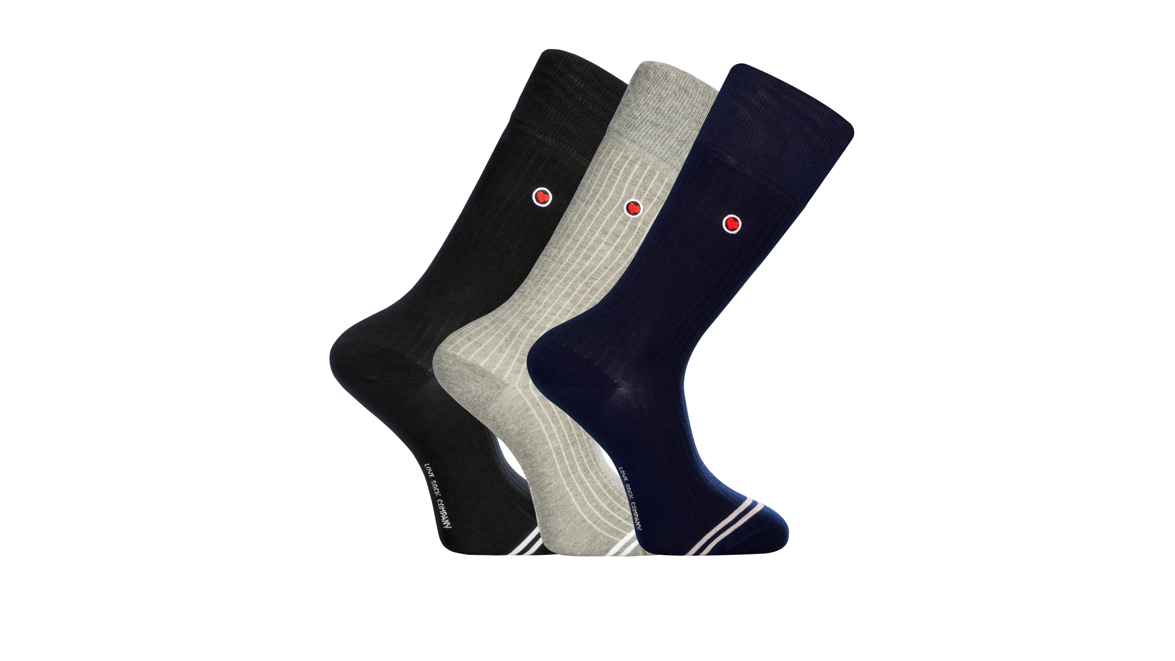 Love Sock Company Men's Solid Socks, 3-Pack