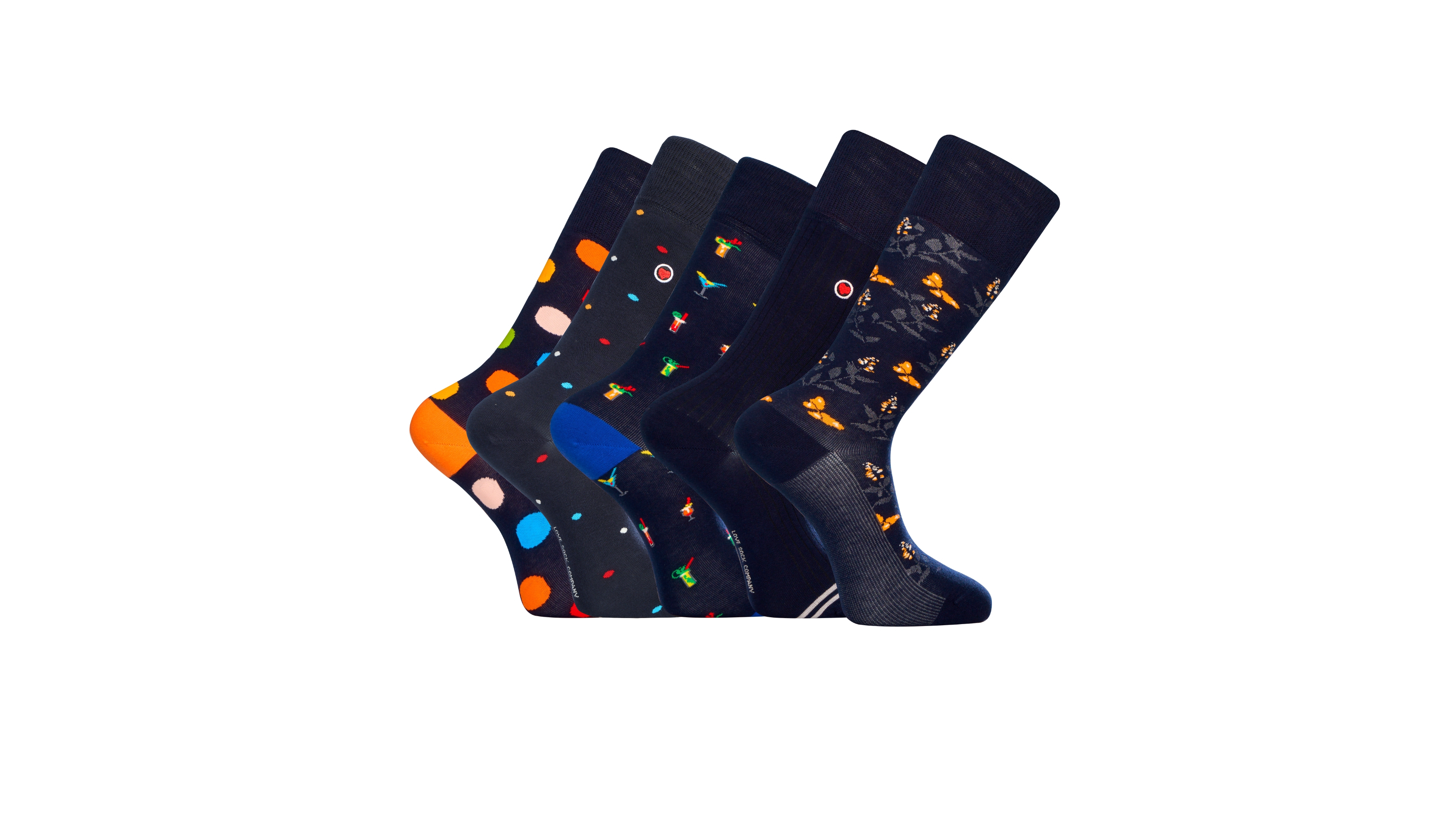 Love Sock Company Men's Barcelona Bundle Socks, 5-Pack