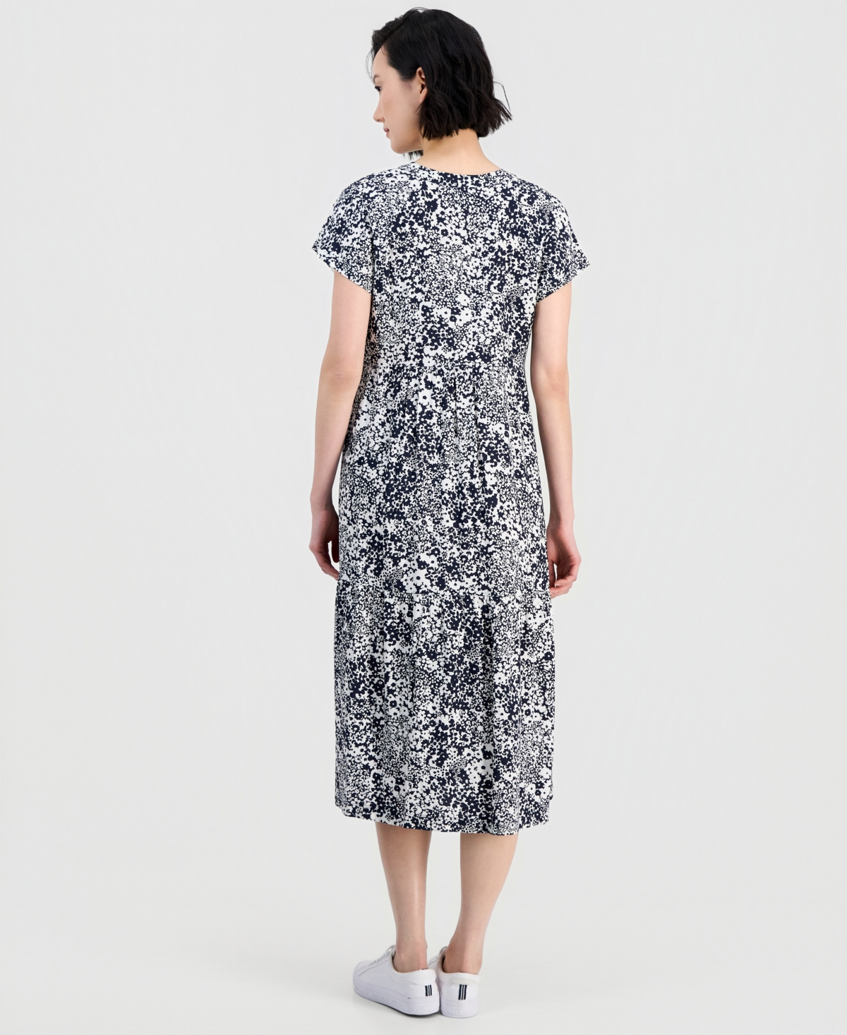 Nautica Jeans Women's Shadow Floral Tiered Midi Dress