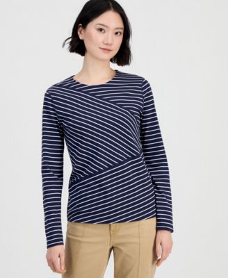 Women's Mixed-Stripe Long-Sleeve T-Shirt