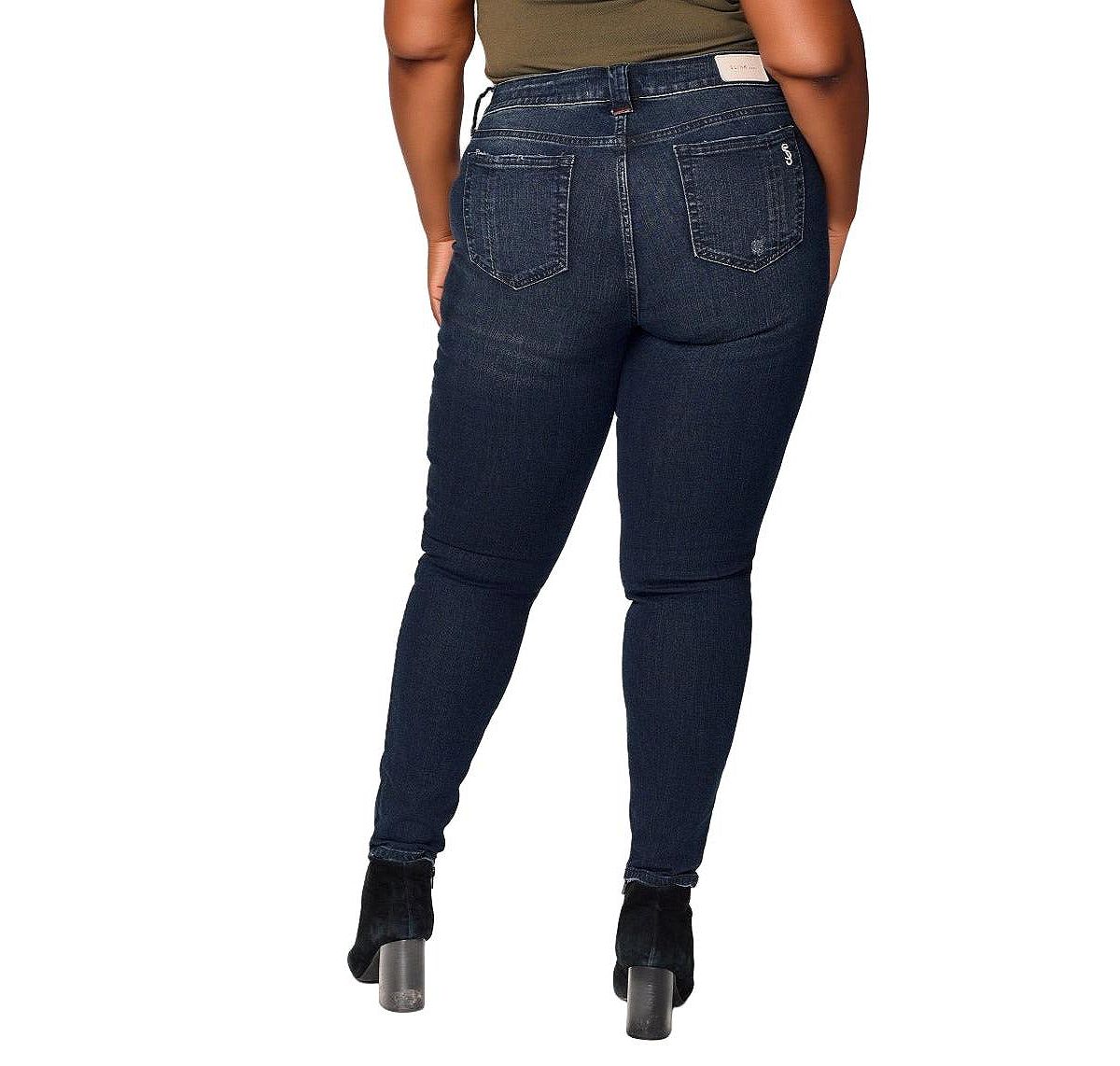 SLINK Jeans Women's Denim Mid Rise Skinny Jeans view 3 — MAYCSS fashion products