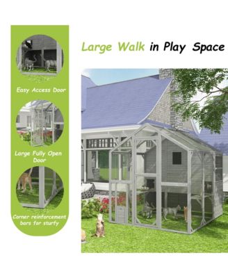 Large Cat Run Cat House, Cage Large Catio Kitty Enclosures, Walk in Cat Condo Playpen -Super Large