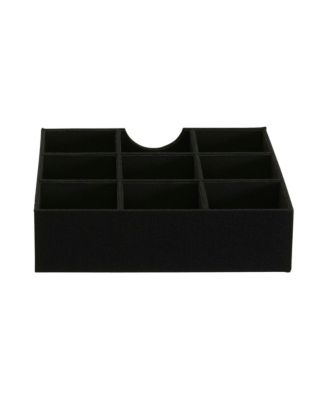 9-Compartment Drawer Organizers, Pack of 2, Black Linen