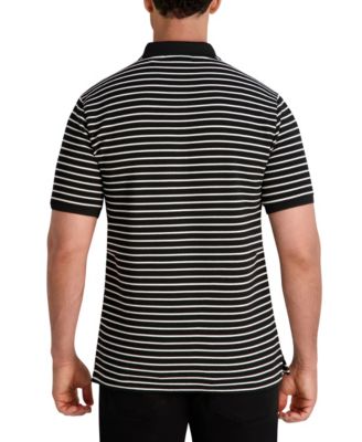 Men's Striped Quarter-Zip Polo Shirt
