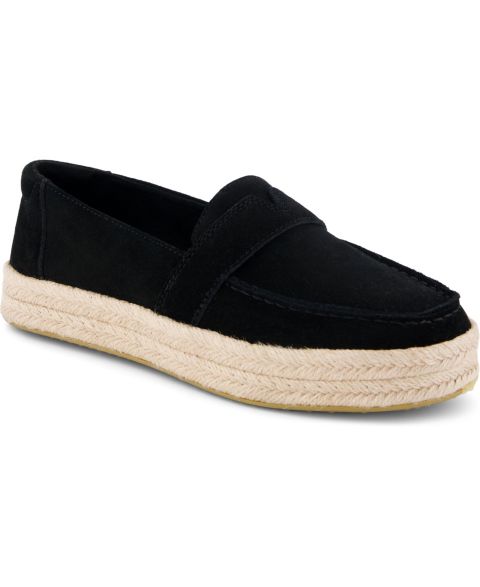 Женские туфли TOMS Blakely Slip-On Espadrilles, цвет: Чёрный замшевый