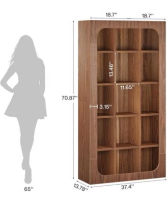 70.8-Inch Tall Kitchen Pantry, Rustic Cube Cabinet with 15 Open Shelves