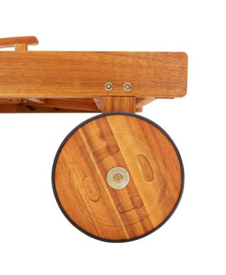 Patio Sunlounger Red Solid Acacia wood Large Adjustable Footrests