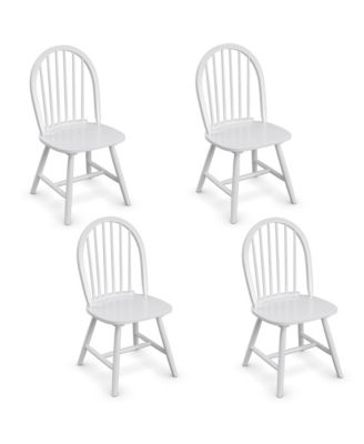 Set of 4 Vintage Windsor Dining Side Chair Wood Spindleback Kitchen Room