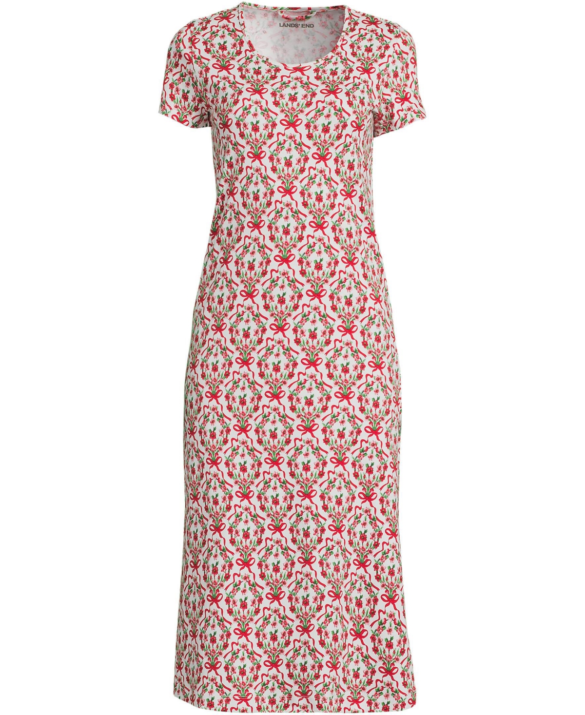 Lands' End Women's Cotton Short Sleeve Midcalf Nightgown