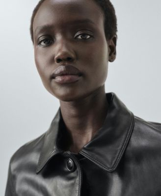 Women's Leather Bomber Jacket