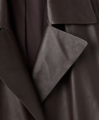 Women's Leather Belt Trench Coat