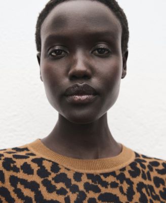 Women's Leopard-Print Knitted Sweater