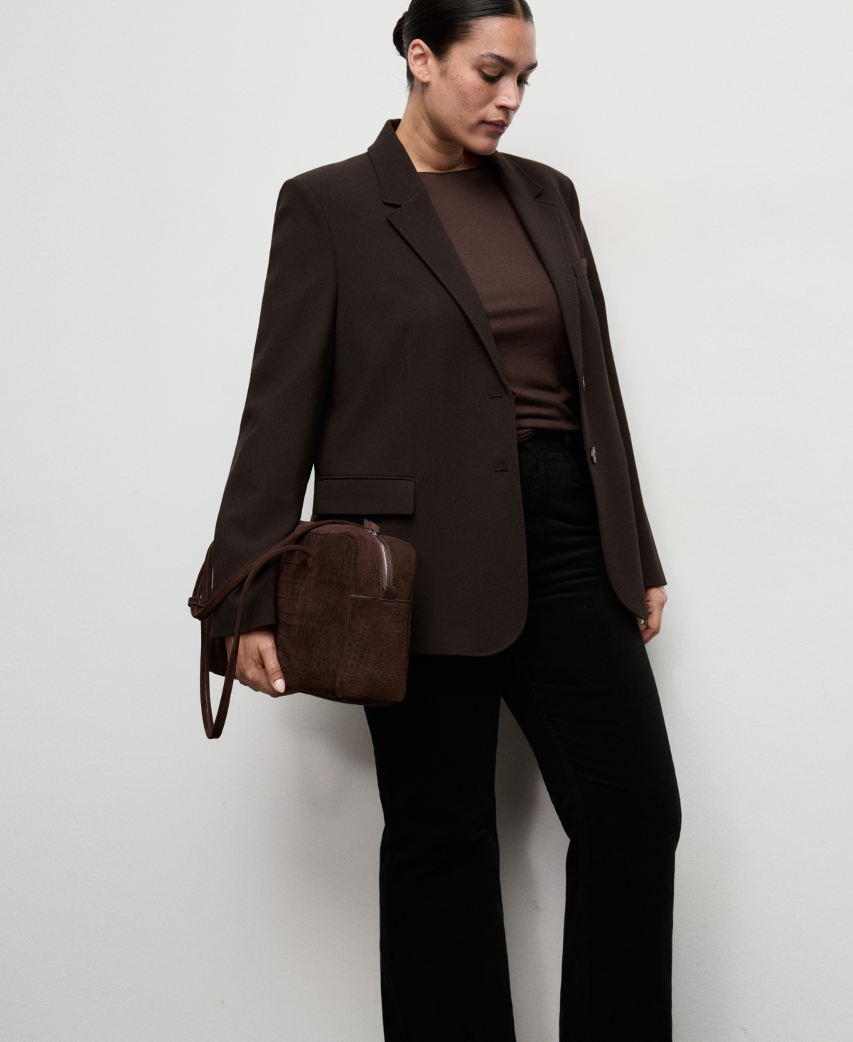 Mango Women's Velvet Flared Jeans In Black