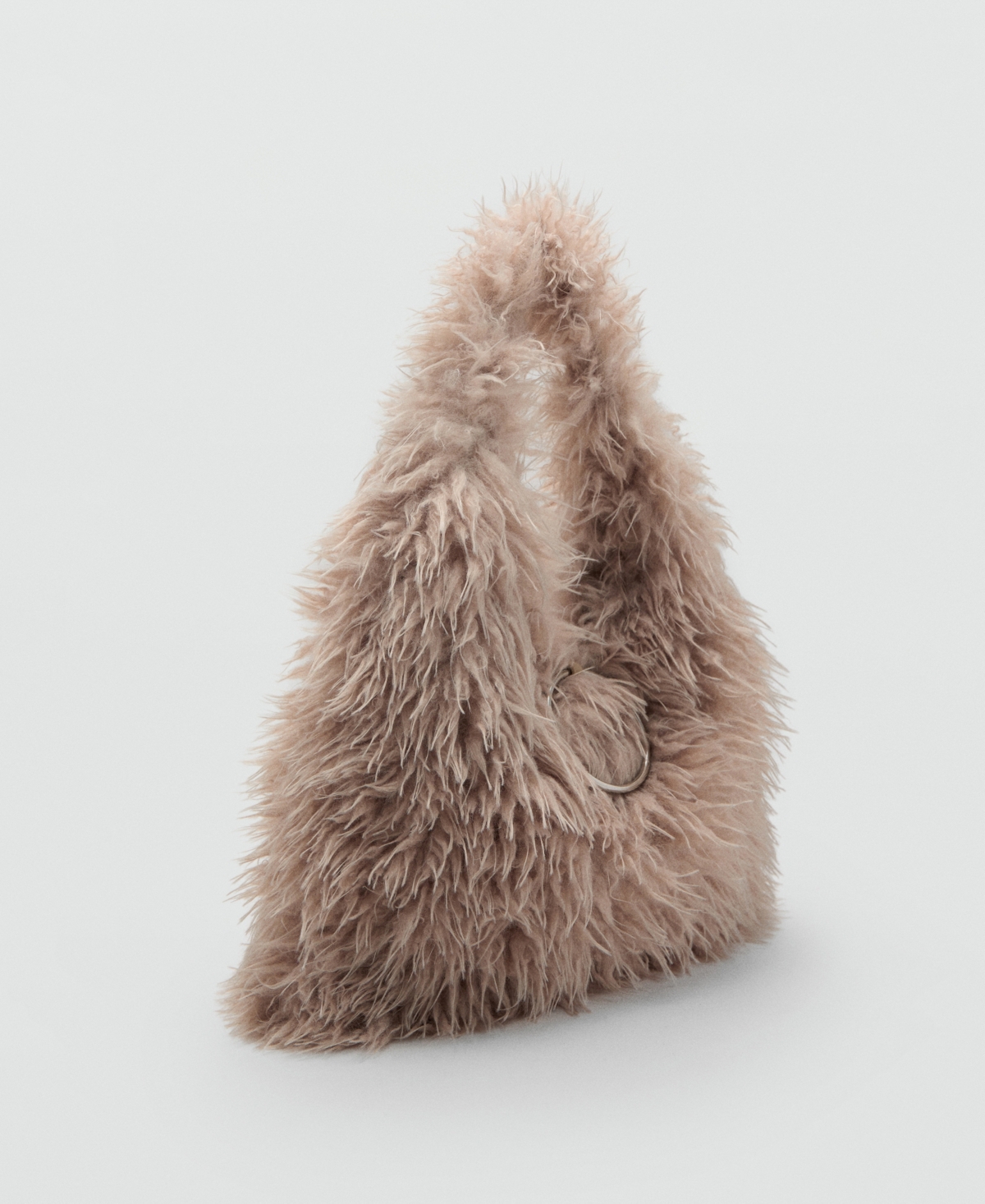 Mango Women's Fur And Hoop Detail Shoulder Bag