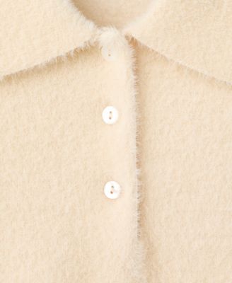 Women's Fur-Effect Polo-Neck Sweater