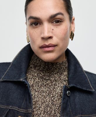 Women's Speckled Perkins-Neck Sweater