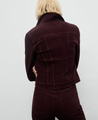 Women's Seam Detail Velvet Bomber Jacket