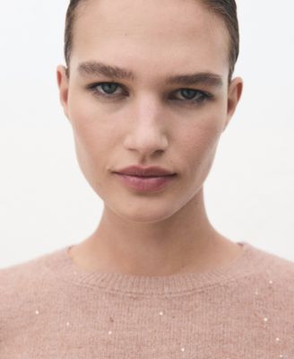 Women's Short-Sleeved Lurex Sweater