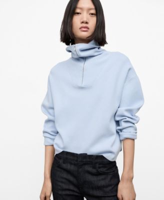 MANGO - Women's Turtleneck Zip Sweater