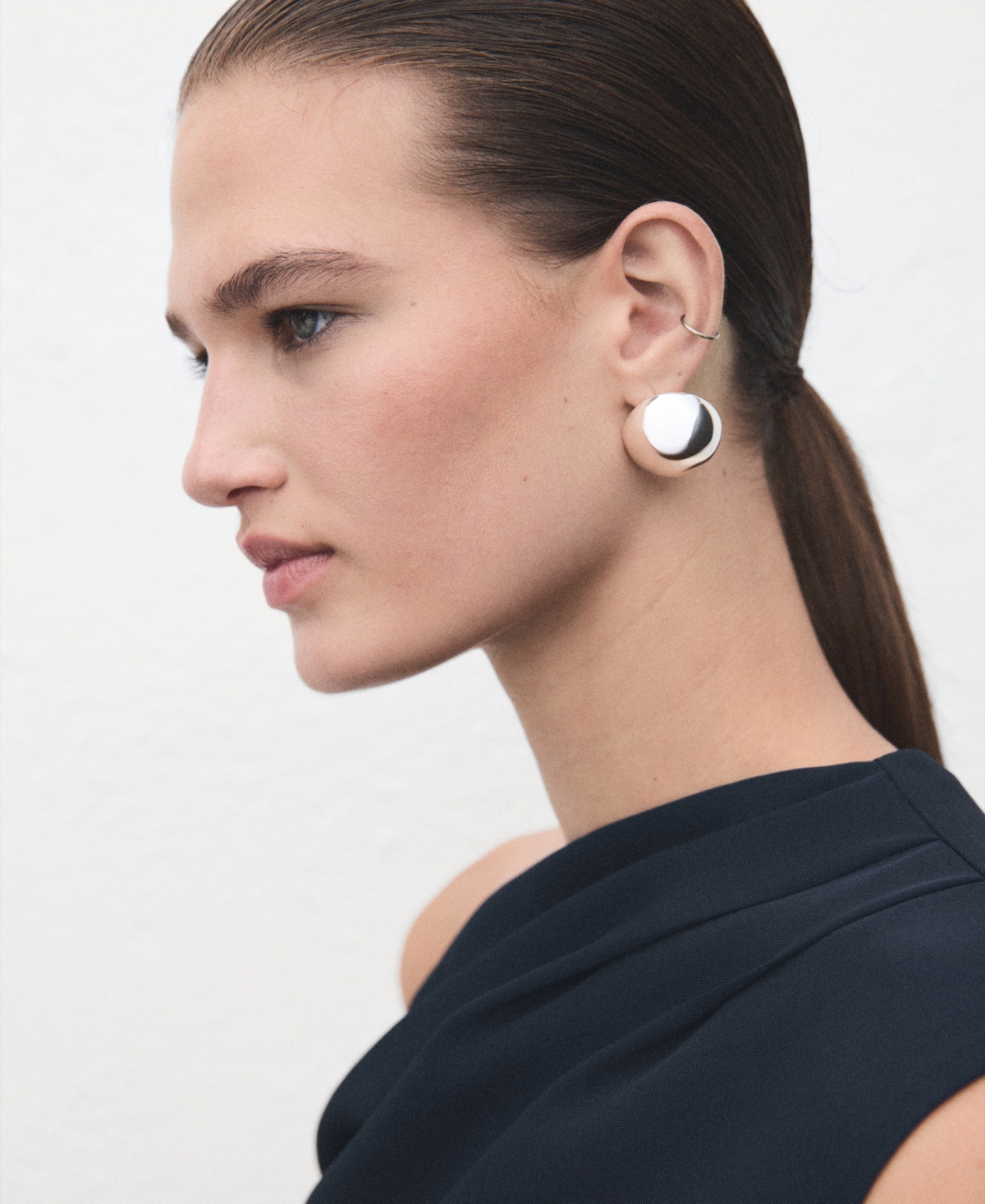 Mango Women's Asymmetrical Neckline A-Line Dress