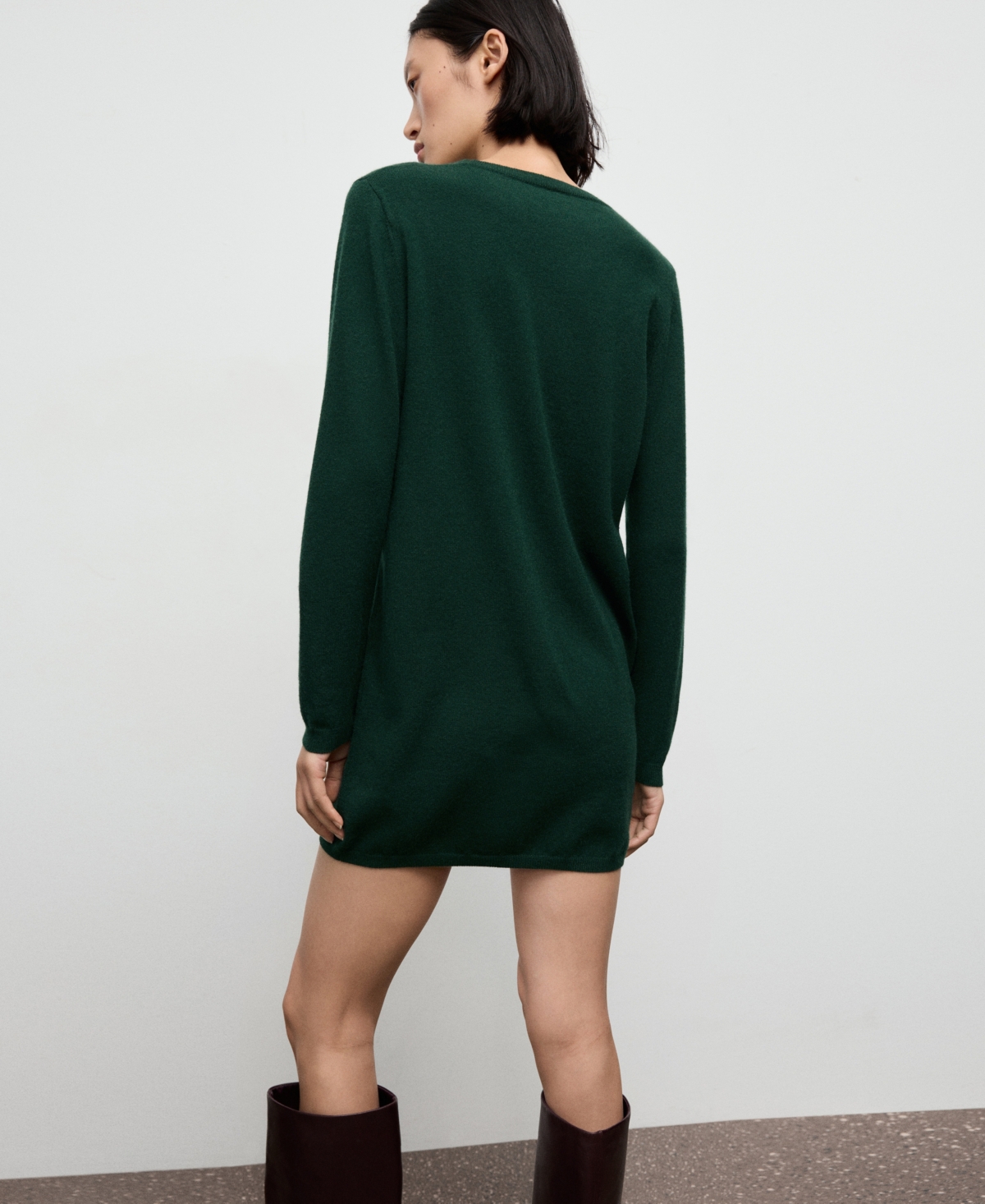Mango Women's Fine-knit Dress In Green