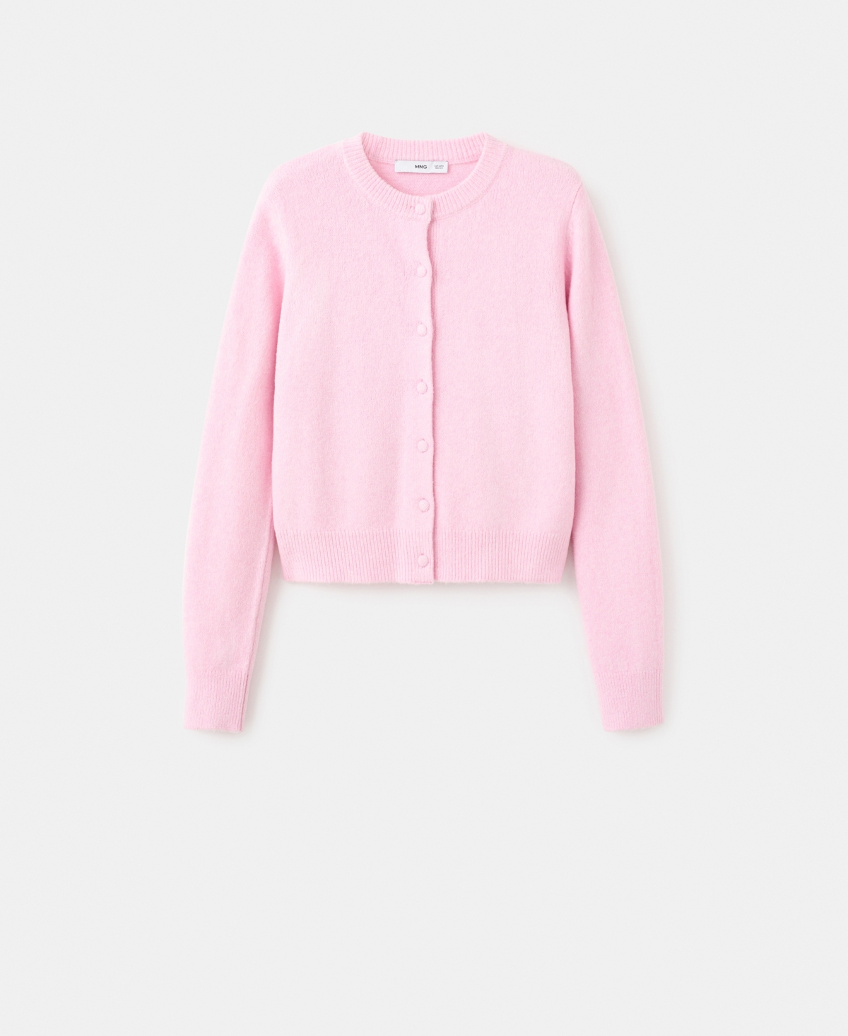 Mango Knitted Button Cardigan Pink In Pink