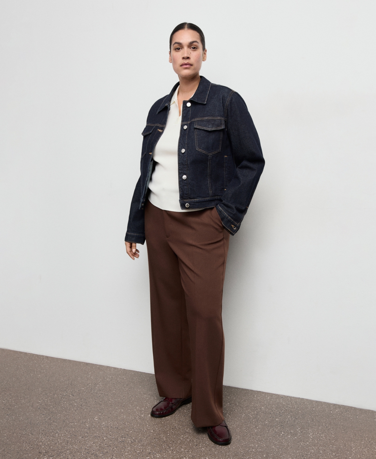 Mango Women's High-waist Straight Pants In Brown