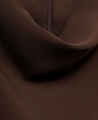 Women's Draped Neckline Ruched Dress