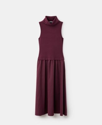 Women's Combined Funnel Neck Dress