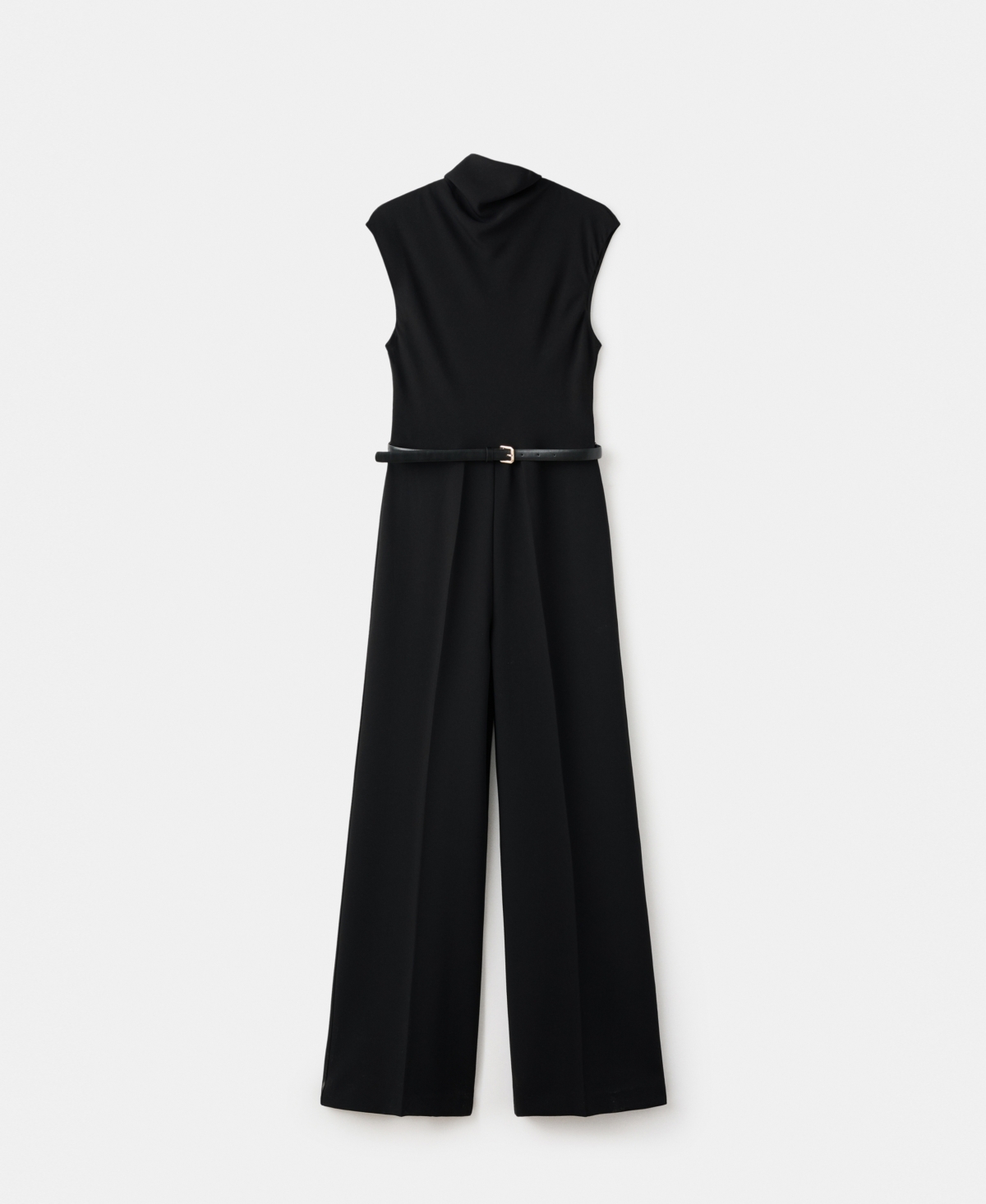 Mango Women's Draped Neck And Belt Jumpsuit In Black