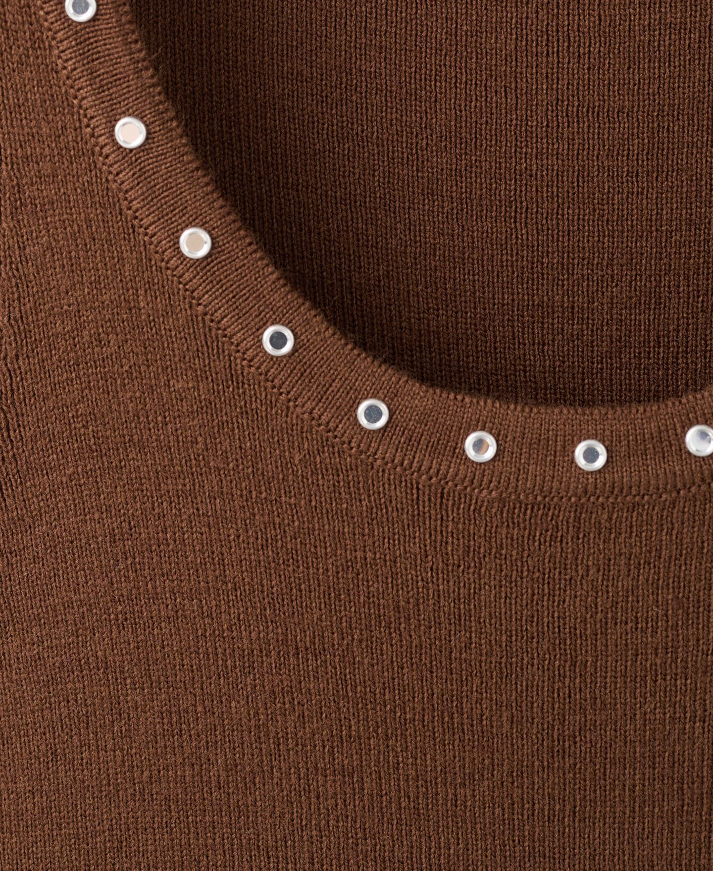 Женский топ Mango Knitted Studs, цвет: Коричневый — фото 5