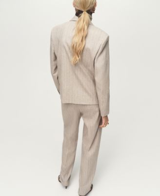 Women's Pinstripe Wool Suit Blazer