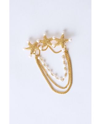 Lila Starfish Waterfall Brooch