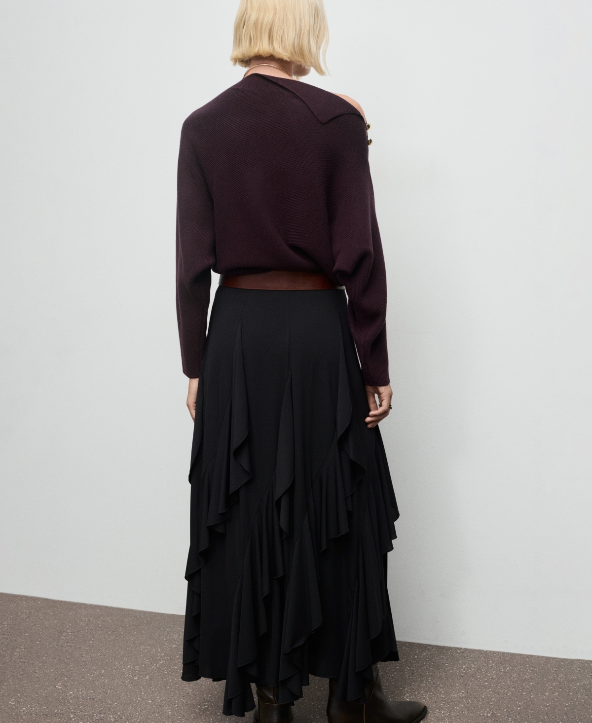 Mango Women's Asymmetrical Neck And Jewel Buttons Sweater In Brown