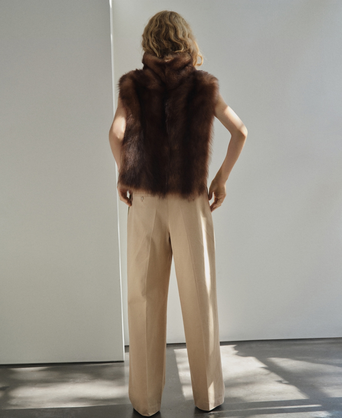 Mango Women's Straight-leg Pleated Denim Trousers In Sand