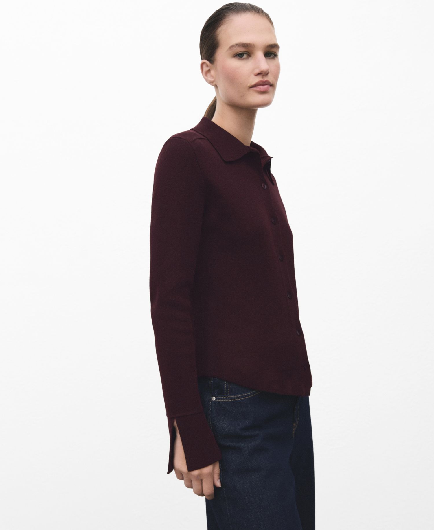 Women's Shirt Collar Cardigan Sweater