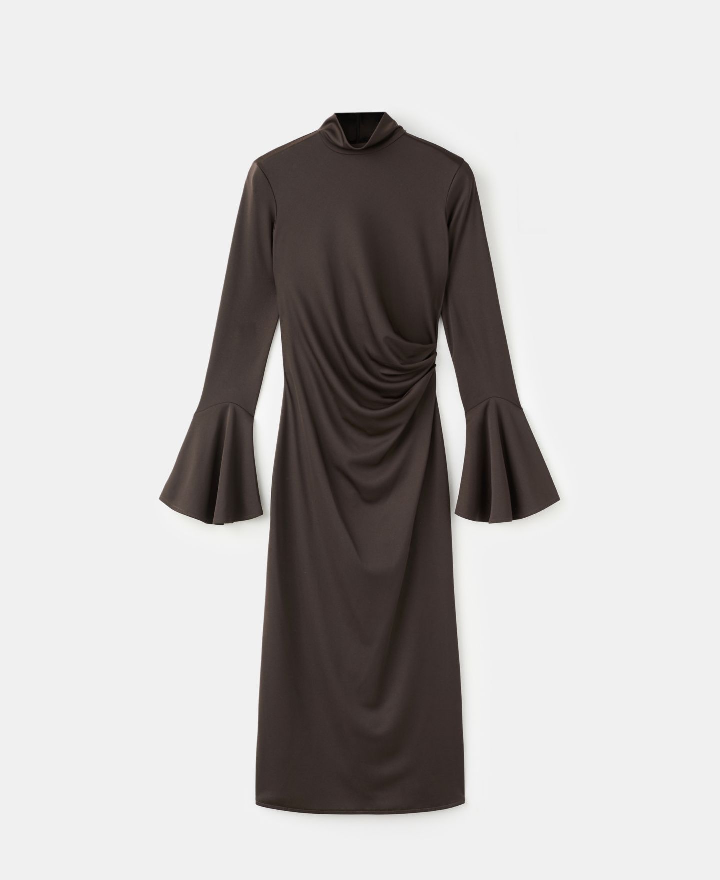 Женское платье Mango Bell Sleeves Fitted, цвет: Коричневый — фото 6