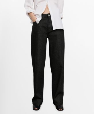 MANGO - Women's Shiny Straight-Leg Jeans