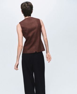 Women's Wool-Blend Buttons Vest