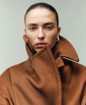 Women's Lapel Manteco Wool Coat