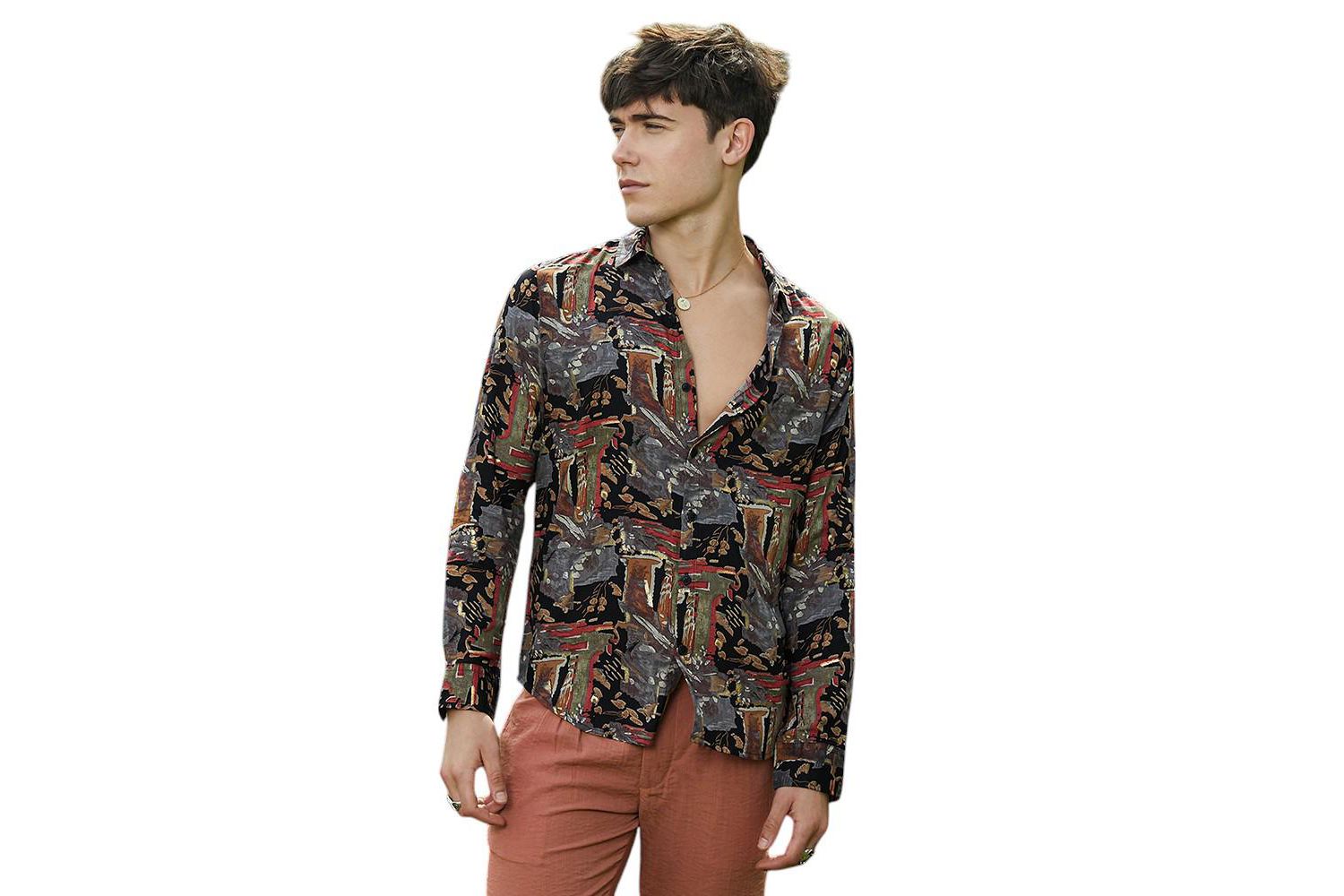 Men's Impressionistic Foliage Shirt
