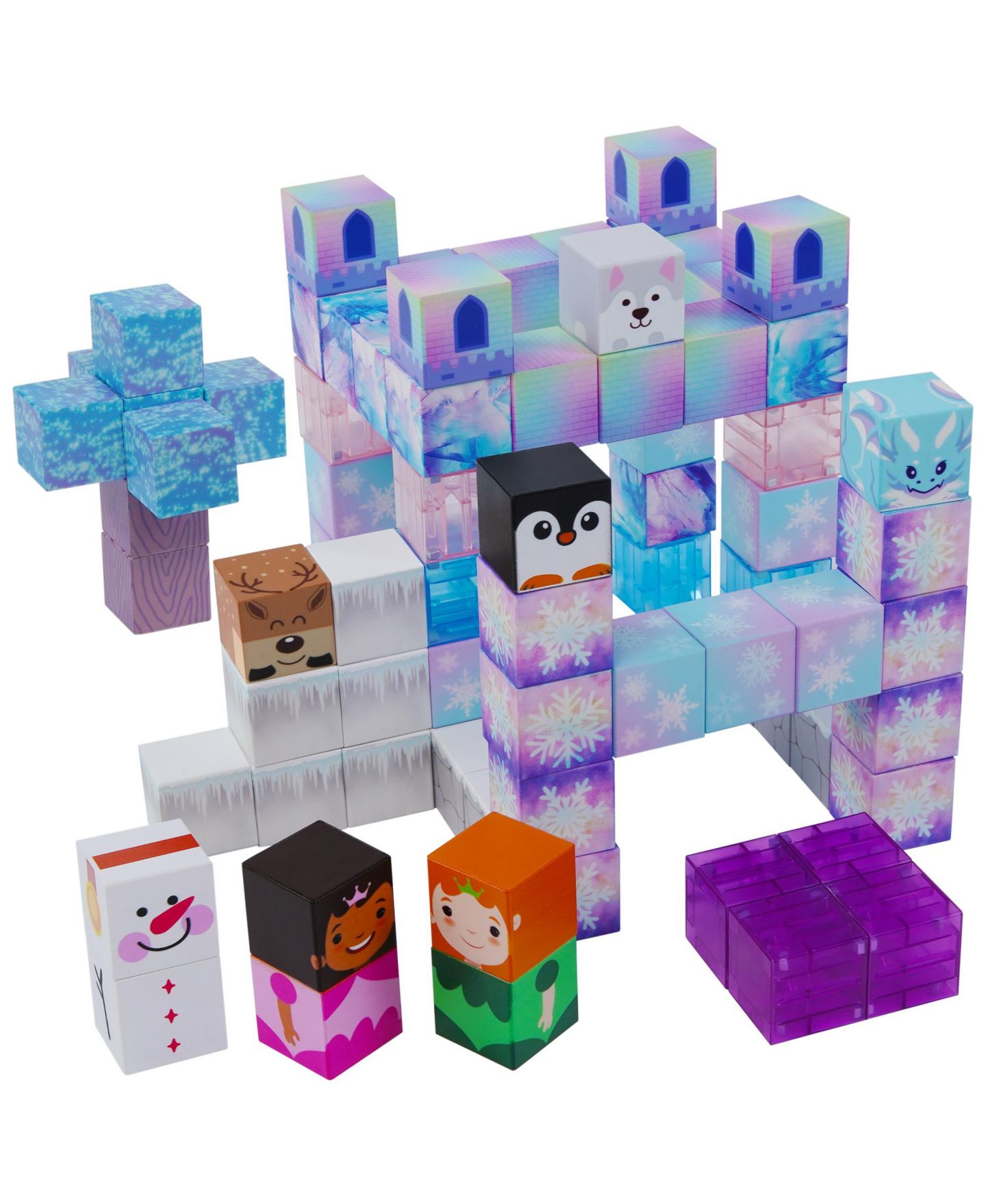 Детские конструкторы USA Toyz Frosted Fairytale 84-Piece Magnetic Building Blocks, Ages 3+ — фото 4
